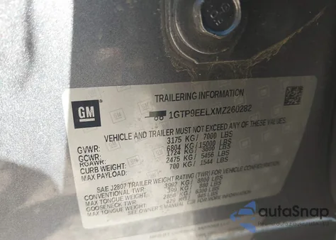 2021 GMC Sierra 1500 4Wd Short Box At4 из США, поврежденный, VIN 1GTP9EELXMZ260282